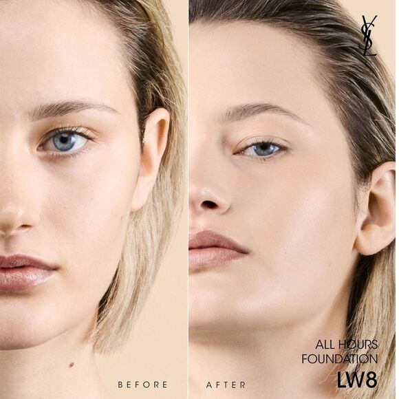 NIB- YVES SAINT LAURENT ALL HOURS FOUNDATION: SHADE IS LIGHT WARM 8 - Picture 3 of 9